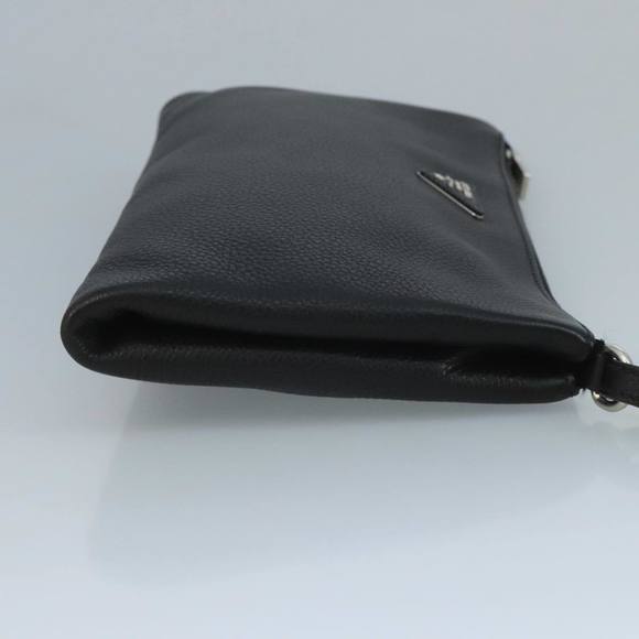 PRADA Clutch Bag Leather Black Auth ep7147 - Picture 3 of 16